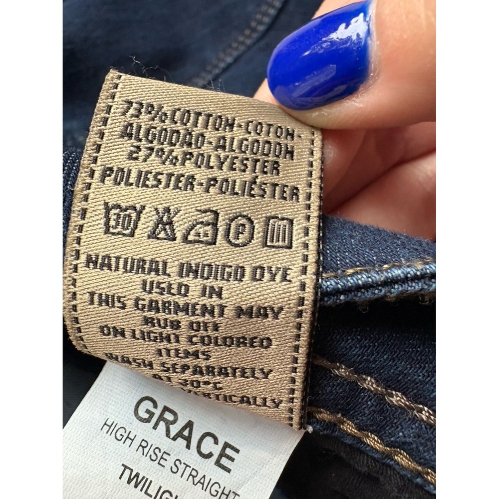 DL 1961 Grace High Rise Straight Denim Jeans Size 27 Dark Wash Classic Preppy - Picture 7 of 12